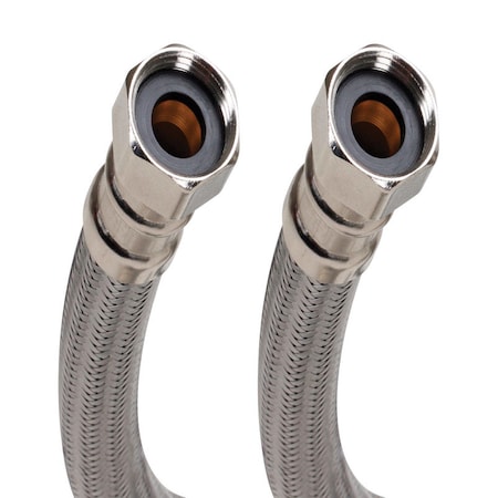 Fluidmaster Fluidmaster 3/4 in. FIP X 3/4 in. D FIP 18 in. Stainless Steel Water Heater Supply Line B1H18